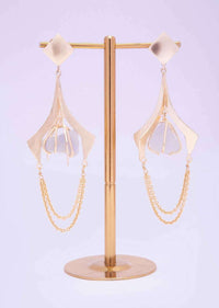 Uber chick party earring with tassels and encaged semi precious stones only on Kalki