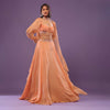 Urmi Daga In Tangerine Orange Embroidered Lehenga In Crepe