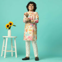 Vibrant Multi Color Kurta Set For Boys