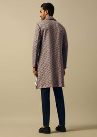 Vibrant Multi Cotton Silk Kurta Set For Men