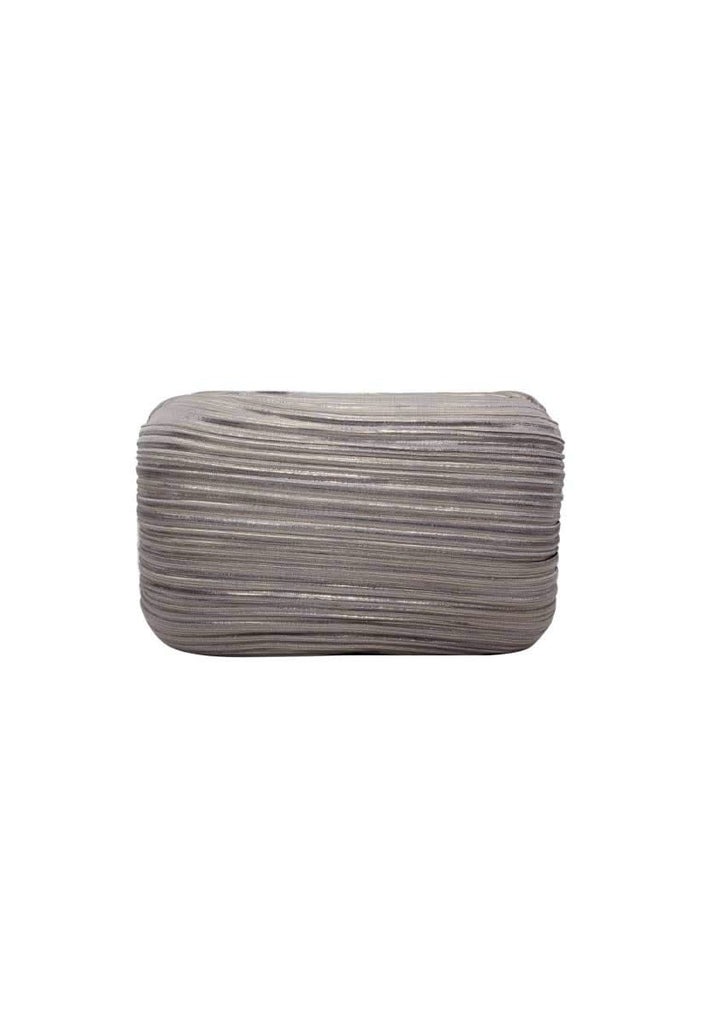 Violet Fibre Box Clutch Enhanced With Crushed Fabric By Pink Cocktail
