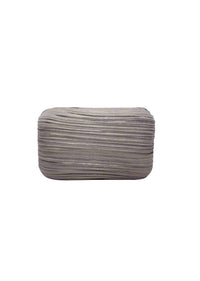 Violet Fibre Box Clutch Enhanced With Crushed Fabric By Pink Cocktail