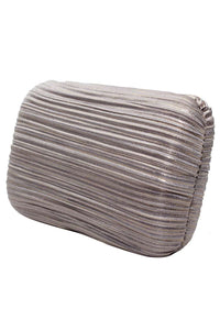 Violet Fibre Box Clutch Enhanced With Crushed Fabric By Pink Cocktail