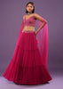 Hot Pink Lehenga Set In Viscose Georgette