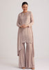 Warm Grey Sequined Chinon Sharara Set