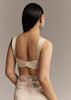 Water Gold Tissue Saree With Multicolor Floral Cutwork Embroidery