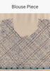 White And Blue Georgette Saree With Kashmiri Bud Embroidery