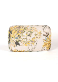 White Clutch Enhanced With Floral Print Online - Kalki Fashion