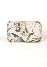 White Clutch Enhanced With Floral Print Online - Kalki Fashion