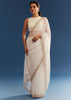 White Crushed Tissue Cutdana Embroidered Saree