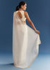 White Crushed Tissue Cutdana Embroidered Saree