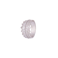 White Finish Openable Kada Bracelet Studded With Faux Diamonds In Petal Design By Aster