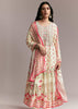White Floral Printed Anarkali Set