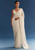 White Georgette Chikankari Embroidered Saree