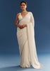 White Georgette Chikankari Embroidered Saree