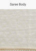 White Glass Tissue Embroidered Saree With Contrast Blouse