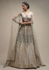 White Lehenga Choli In Raw Silk With Resham And Floral Sequins Embroidered Petals