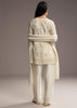 White Organza Kurta Set With Moti Work