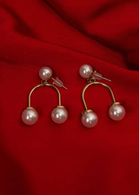 White pearl studs with drop