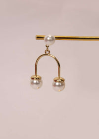 White pearl studs with drop