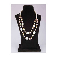 White Pearls, Kundan And Lilac Beaded Double Layer Fancy Necklace Online - Kalki Fashion