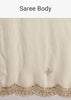 White Satin Embroidered Saree With Gota Patti Work