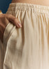 White Silk Kurta Set With Thread Work