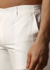 White And Pink Pintuck Kurta Jacket Set For Men