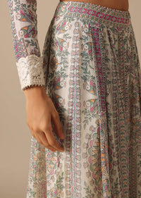 White Chikankari Lace Kurta Palazzo Set