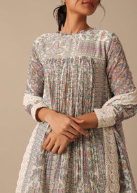 White Chikankari Lace Kurta Palazzo Set