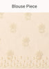 White Chikankari Saree In Organza Silk With Beaded Scallop Detail And Unstitched Blouse Fabric