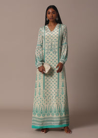 White Crepe Printed Long Tunic Kurti With Sequin Work