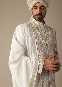 White Elegance Sherwani Set For Grooms