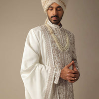 White Elegance Sherwani Set For Grooms