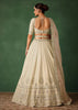 White Hand Embroidered Lehenga Set In Raw Silk With Dupatta