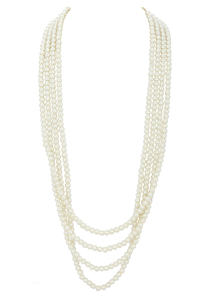 White Layered Pearl Necklace