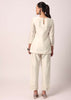 White Pant Set With Embroidered Kurta