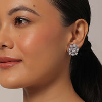 White Radiance Stud Earrings