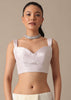 White Sheer Organza Saree With Scallop Cutwork And Unstitched Blouse Piece