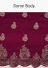 Wine Dola Silk Woven Motif Saree With Scallop Border
