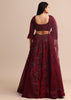 Wine Bridal Lehenga With Dupatta