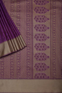 Wine South Resham Silk Saree With Woven Work And Unstitched Blouse Fabric