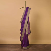 Wine South Resham Silk Saree With Woven Work And Unstitched Blouse Fabric