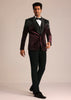 Wine Velvet Suit Set With Zardosi Detailing