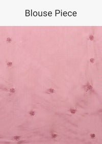 Winsome Orchid Sequins Embroidery Saree In Shimmer With Beads Floral Motifs On The Border