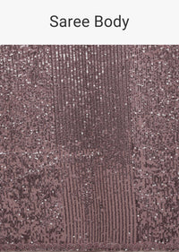 Winsome Orchid Sequins Embroidery Saree In Shimmer With Beads Floral Motifs On The Border