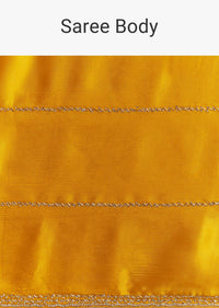 Yellow Chinon Saree With Cutdana Embroidery