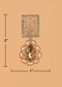 Yellow Crystal Studded Danglers With Spiral Carved Geometric Motif And Floral Motif Online - Kalki Fashion