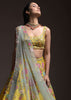 Yellow Lehenga Choli In Raw Silk With Resham, Cut Dana And Sequins Embroidered Summertime Blossoms