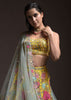 Yellow Lehenga Choli In Raw Silk With Resham, Cut Dana And Sequins Embroidered Summertime Blossoms